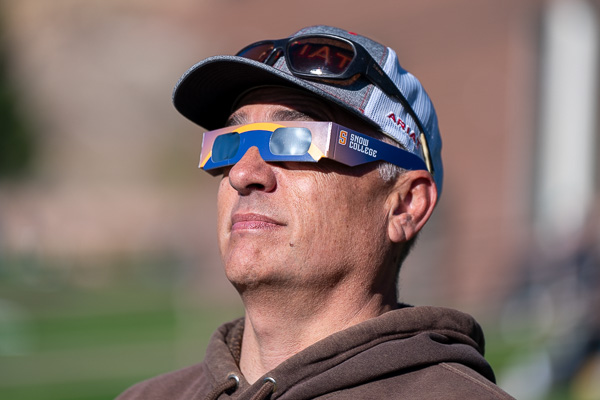 Annular Eclipse viewers at the Snow College Richfield campus