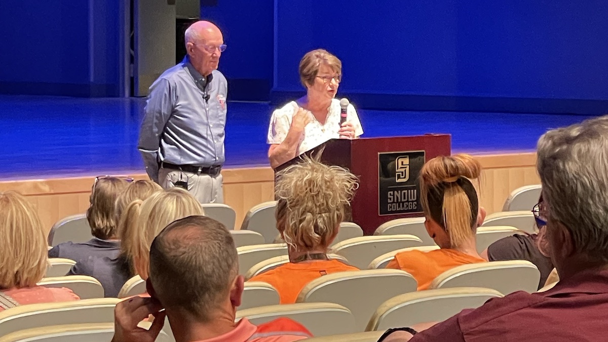 President and Mrs. Carlston speak at Staff Professional Development Day